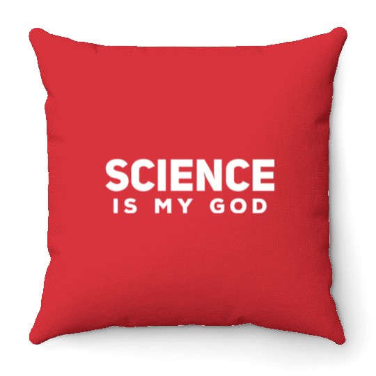 The science of atheism Throw Pillows