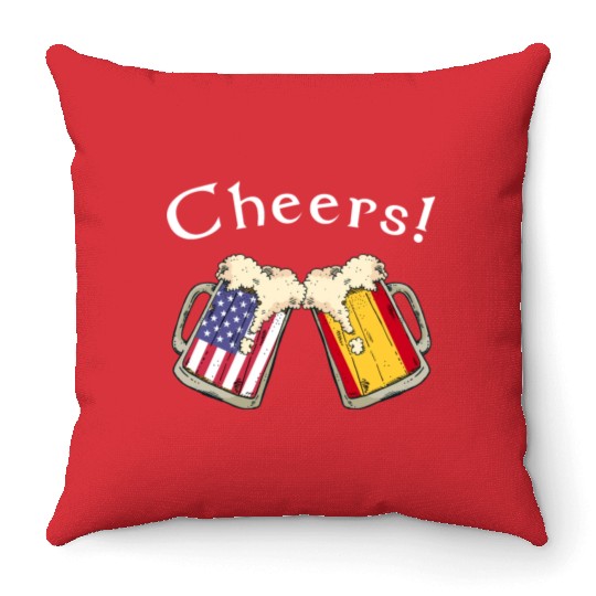Spanish American Grown Country Cheers Beer Drink Throw Pillows