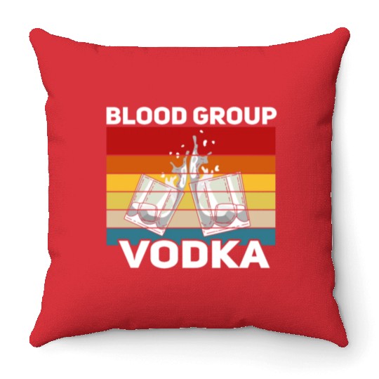 Funny vodka alcohol saying motif Throw Pillows
