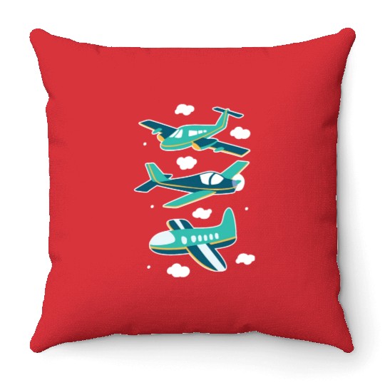Planes flying in and out Planes flying in and out Throw Pillows