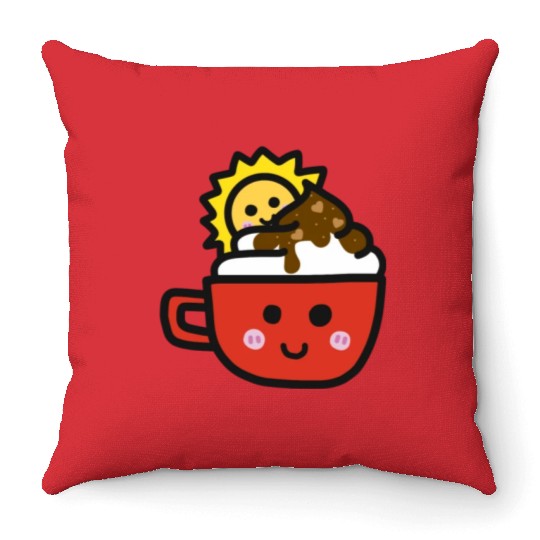 coffee coffee, corgi drawing, buy corgi drawing, p Throw Pillows