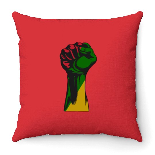 Cool African Ancestry Pride Flag Black History Throw Pillows