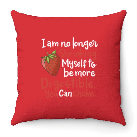 Gardening Strawberry Food Pun Throw Pillows