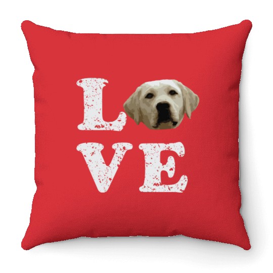 I Love My Yellow Lab Labrador Retriever Dog Throw Pillows