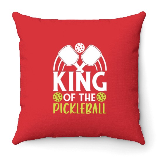 King Of The Pickleball Funny For Pickleball Player Throw Pillows