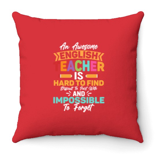 An Awesome English Teacher Grammar School Throw Pillows