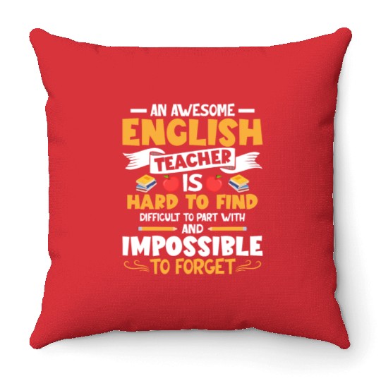 An Awesome English Teacher School Grammar Throw Pillows