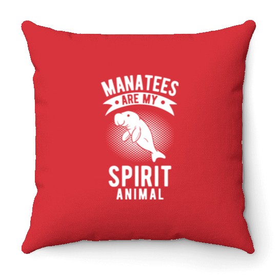 Manatees Are My Spirit Animal His & Her Gift Throw Pillows