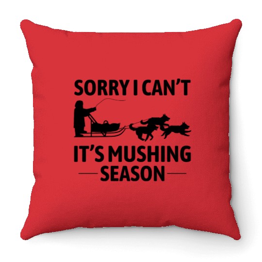 Husky Sledding Sled Dog Racing Alaskan Racers Throw Pillows