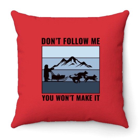 Husky Sledding Sled Dog Racing Alaskan Racers Throw Pillows