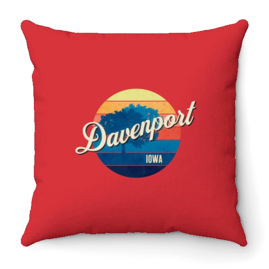 Davenport - Iowa Throw Pillows
