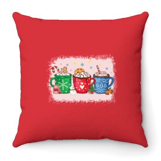 Christmas Hot Chocolate Peppermint Mocha Throw Pillows
