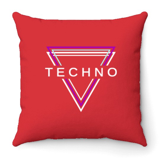 Techno House Party EDM Festival Goa Electro Rave Throw Pillows