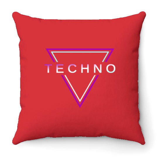 Techno House Party EDM Festival Goa Electro Rave Throw Pillows