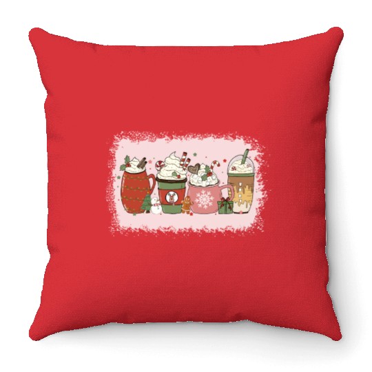 Christmas Hot Chocolate Peppermint Mocha Throw Pillows