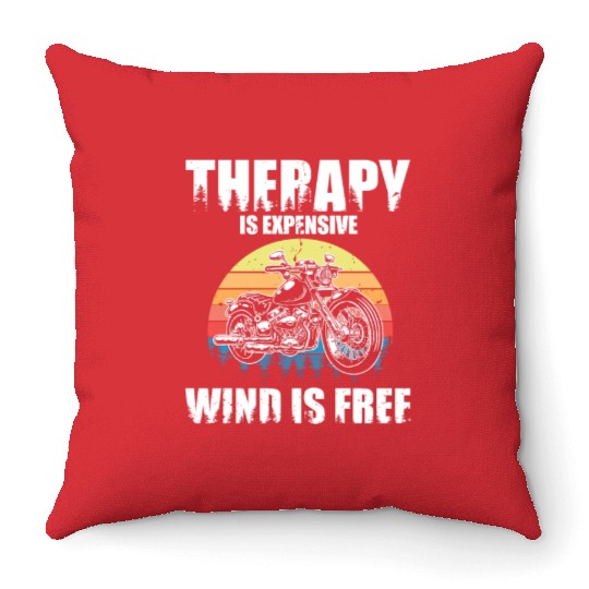 Hilarious Expensive Wind Is Free Big Bike Throw Pillows