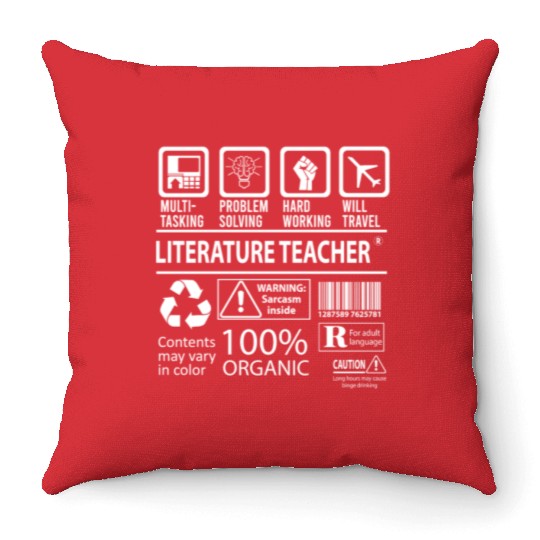 Literature Teacher Throw Pillows - Multitasking Job Gift