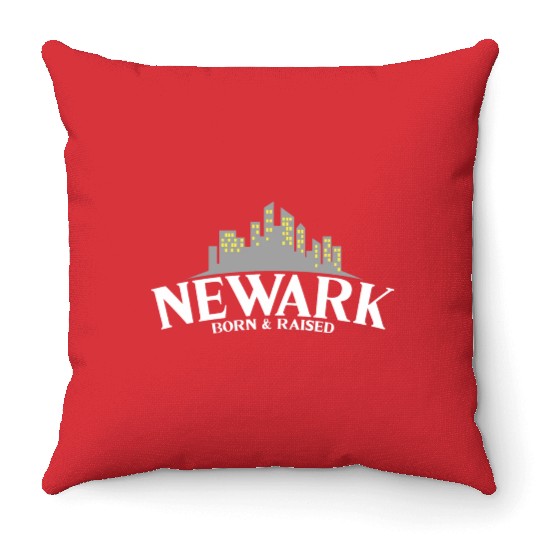 Born & Raised Usa New Jersey Newark Throw Pillows