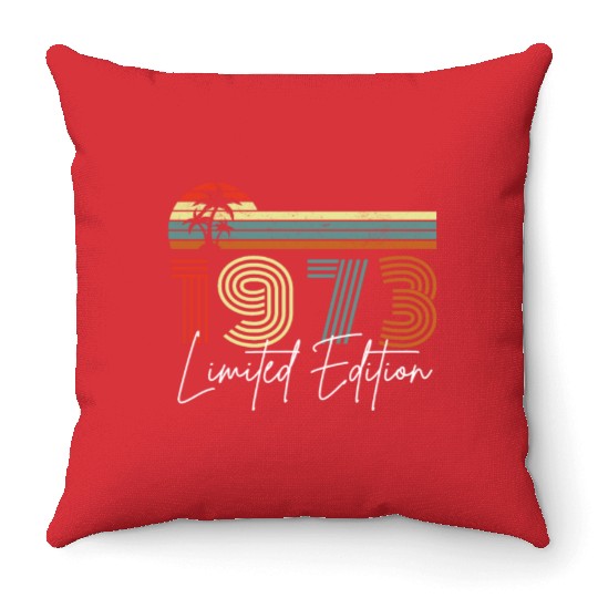 50 Years Vintage 1973 Retro 50th Birthday Throw Pillows