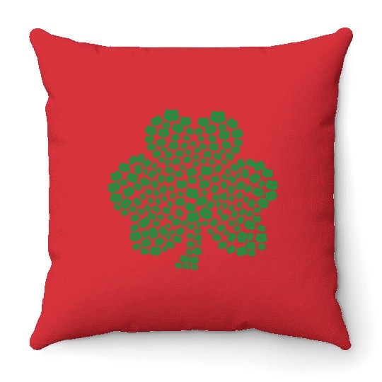 Womens cats Icon white Shamrock St. Patrick's Day Throw Pillows