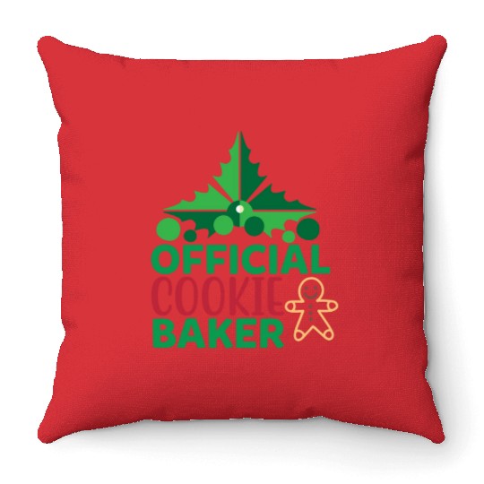 Official Cookie Baker Throw Pillows