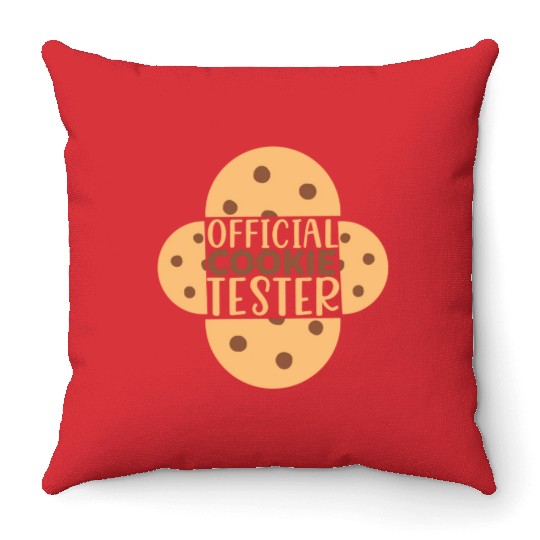 Official Cookie Tester Throw Pillows