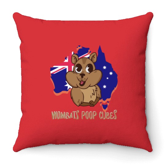 Wombats Poop Cubes For A Wombat Lover Throw Pillows