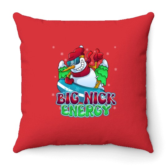 BIG NICK ENERGY SNOWMAN CHRISTMAS Throw Pillows