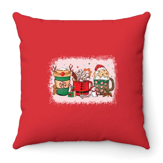 Christmas Hot Chocolate Cup Throw Pillows