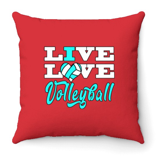 Volleyball Live Love Light Blue For Girlsns Throw Pillows