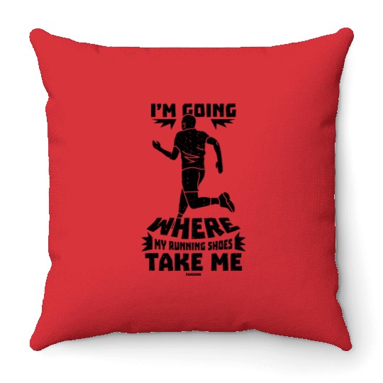 Run jogging sport race training gift Throw Pillows