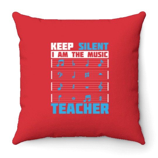 Music Teacher music nout Throw Pillows
