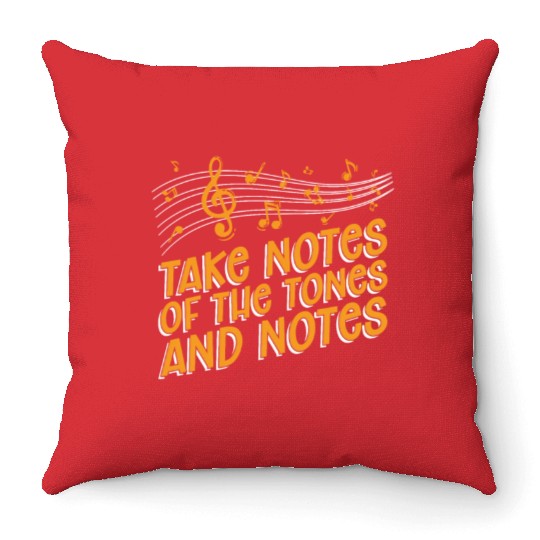 Music Teacher Notes Throw Pillows