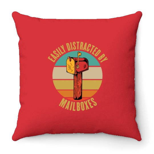 Mail delivery, Postal worker Throw Pillows