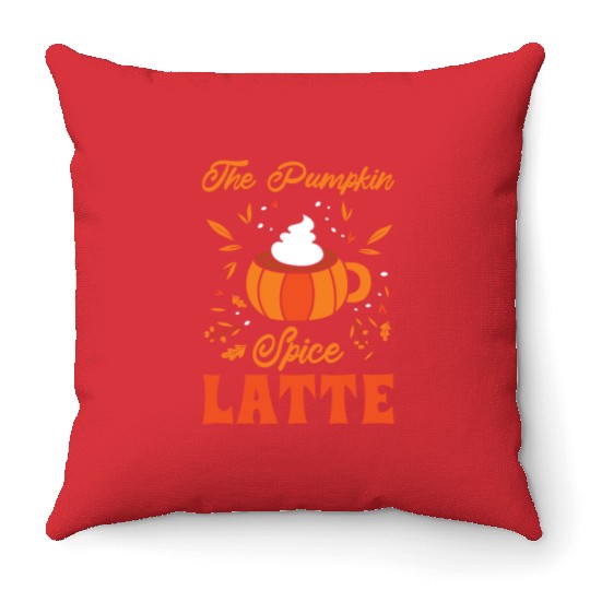 Pumpkin Spice Latte Halloween Coffee Lover Tarot Throw Pillows