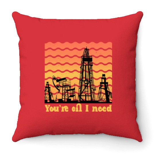 oilfield worker gift - funny oilfield worker Throw Pillows
