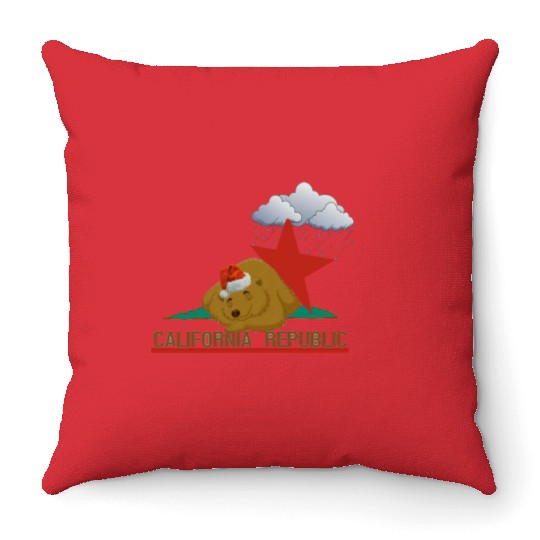 California bear in winter Throw Pillows