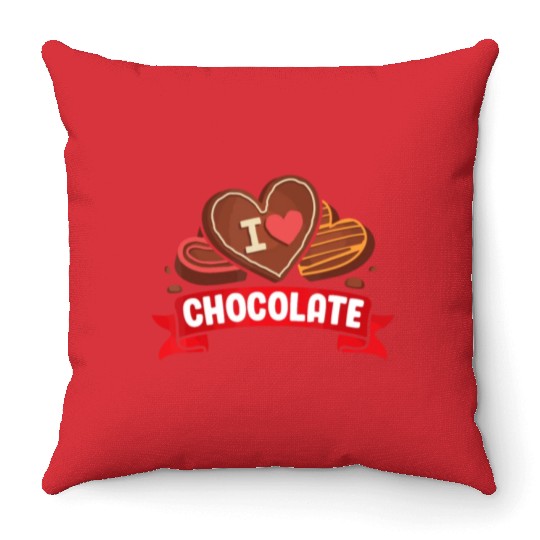 I Love Chocolate Sweets Candy Chocolate Bar Throw Pillows