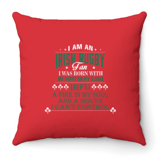 I Am An Irish Rugby Throw Pillows