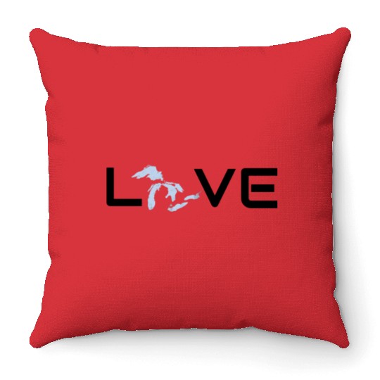 Distressed Love Great Lakes Throw Pillows