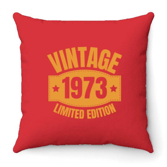 50 Years Vintage 1973 Retro 50th Birthday Throw Pillows