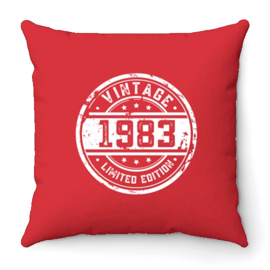 40 Years Vintage 1983 Retro 40th Birthday Throw Pillows
