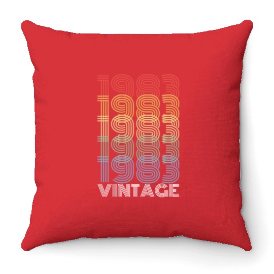 40 Years Vintage 1983 Retro 40th Birthday Throw Pillows