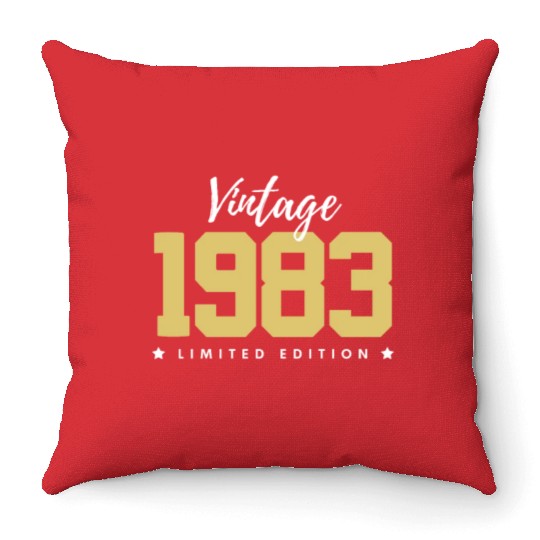 40 Years Vintage 1983 Retro 40th Birthday Throw Pillows