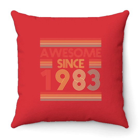 40 Years Vintage 1983 Retro 40th Birthday Throw Pillows