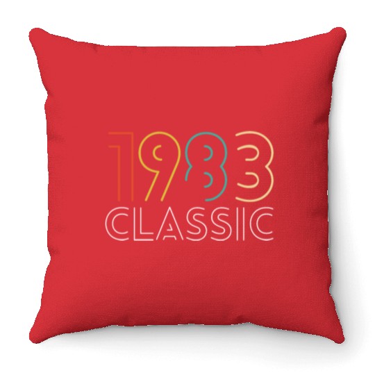 40 Years Vintage 1983 Retro 40th Birthday Throw Pillows