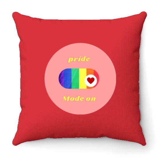 Colorful Pride Mode LGBT Circle Sticker 1 modified Throw Pillows