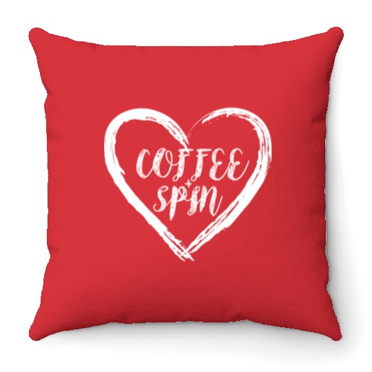 Coffee And Love Spin Gym Exercise Spinning Class Throw Pillows