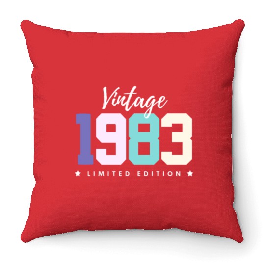 40 Years Vintage 1983 Retro 40th Birthday Throw Pillows