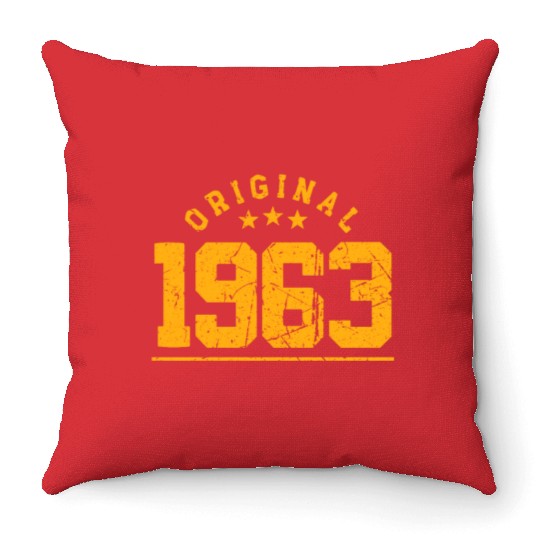 60 Years Vintage 1963 Retro 60th Birthday Throw Pillows